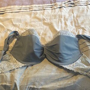 Adore Me Slate Gray Lace Balconette Underwire Bra